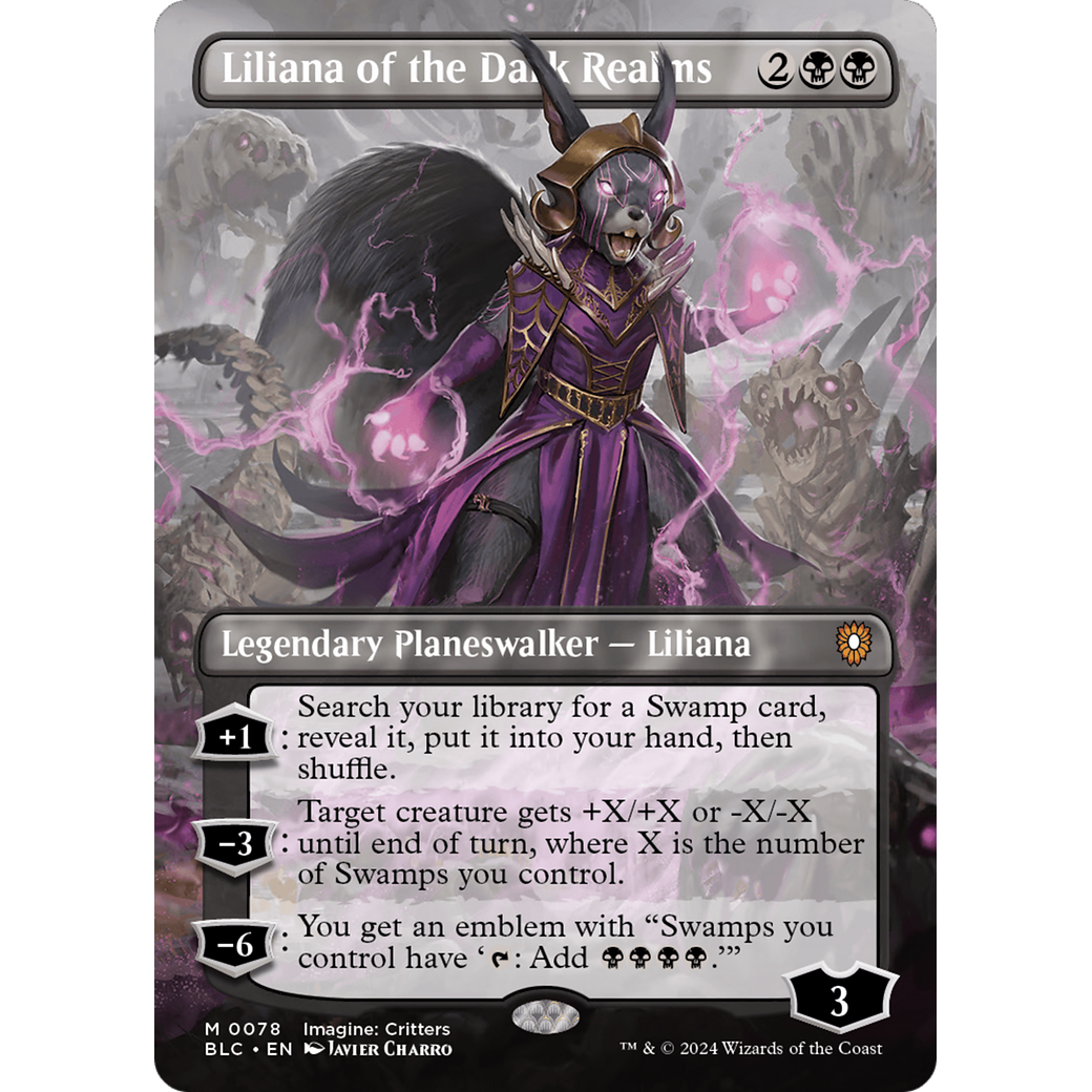 Liliana of the Dark Realms (BLC-078) - Bloomburrow Commander (Borderless) Foil
