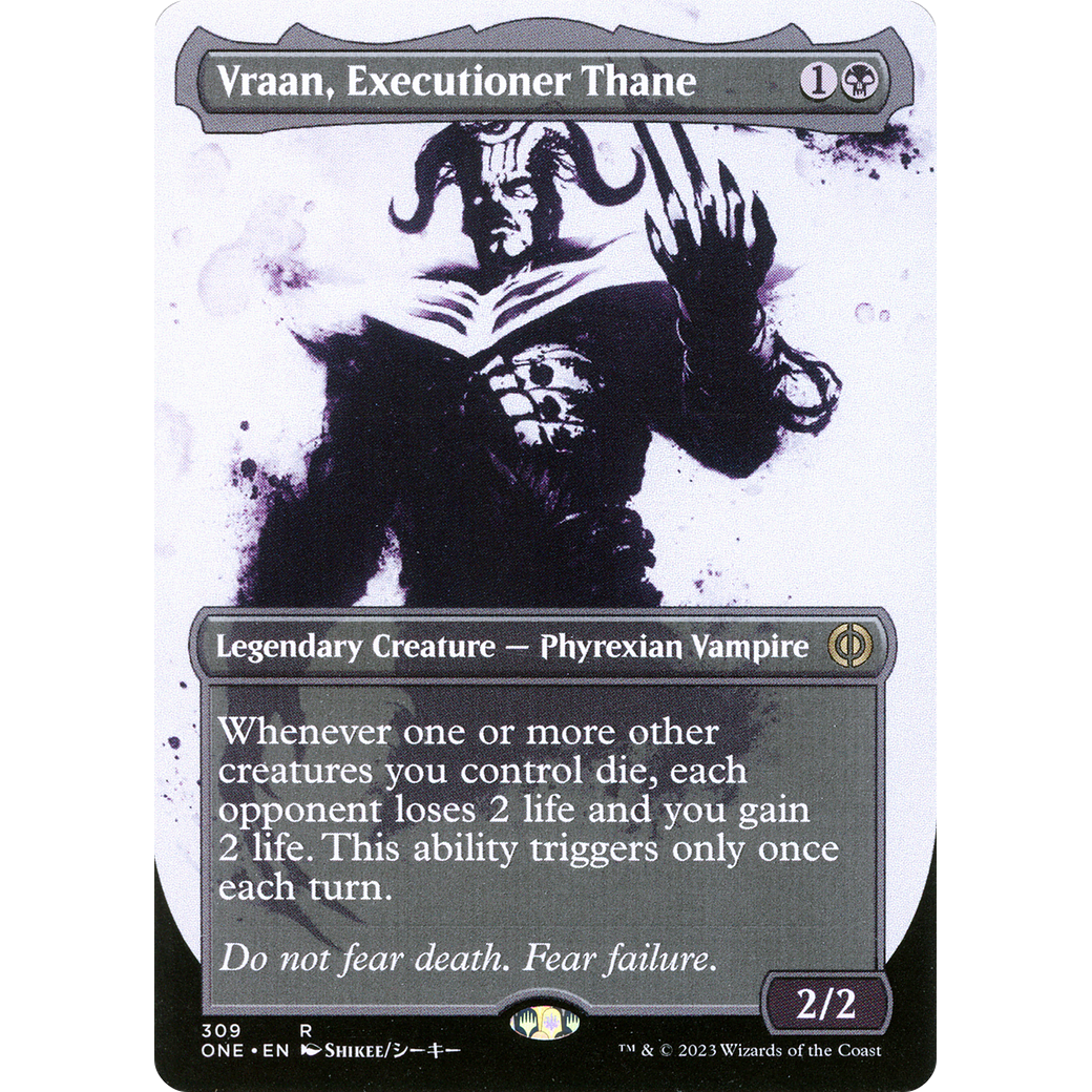Vraan, Executioner Thane (ONE-309) - Phyrexia: All Will Be One: (Showcase) (Borderless) Foil