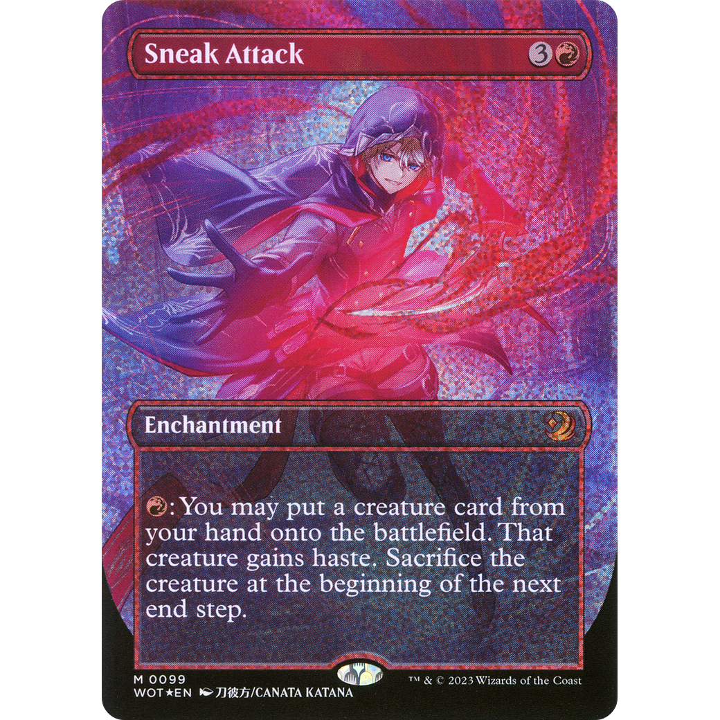 Sneak Attack (WOT-099) - Wilds of Eldraine: Enchanting Tales (Borderless) Foil
