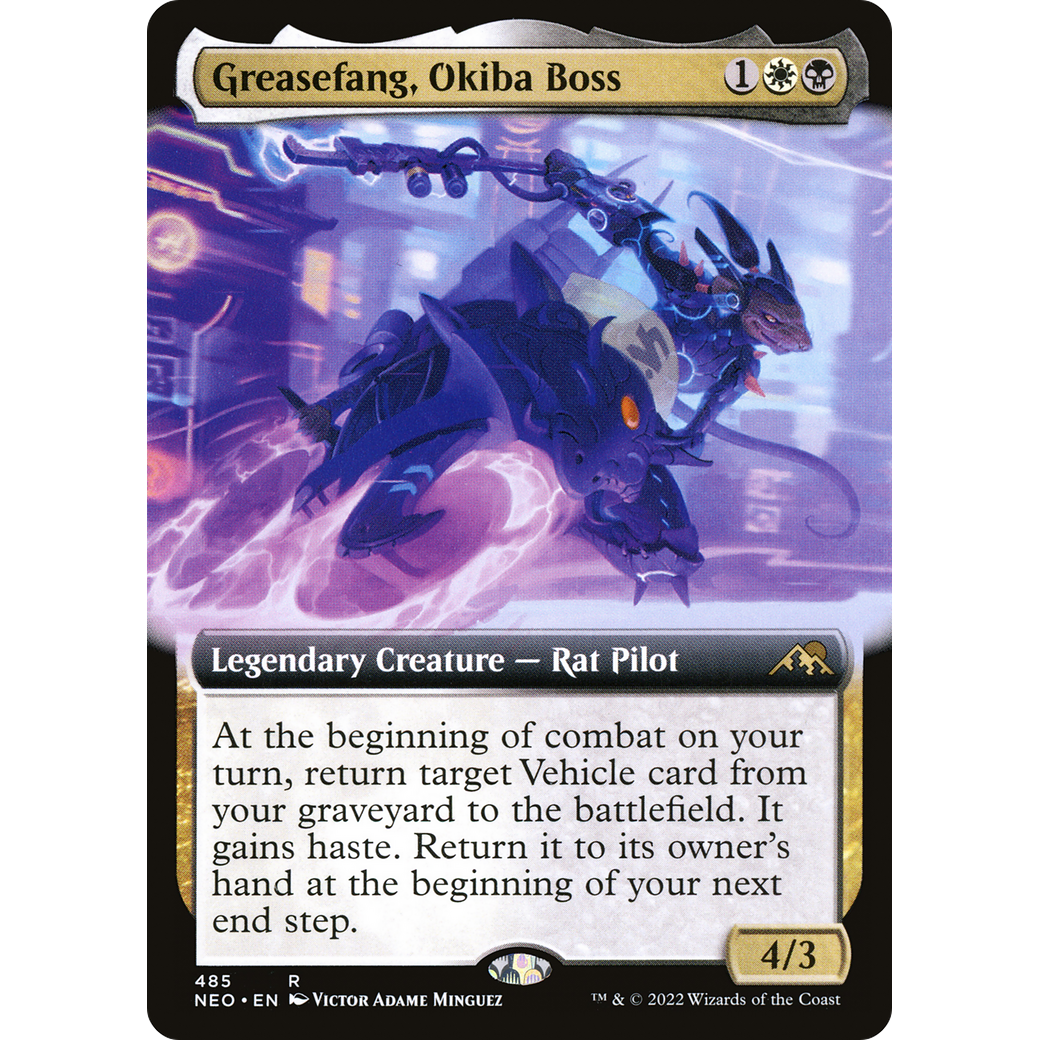 Greasefang, Okiba Boss (NEO-485) - Kamigawa: Neon Dynasty: (Extended Art)