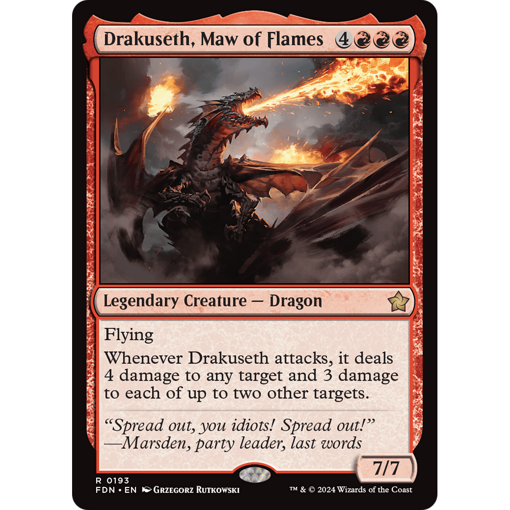 Drakuseth, Maw of Flames (FDN-193) - Foundations Foil
