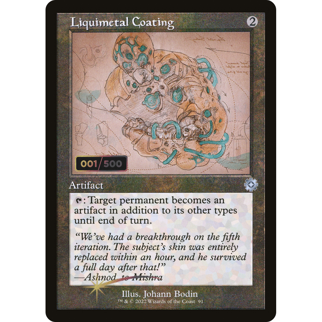 Liquimetal Coating (Schematic) (Serial Numbered) (BRR-091) - The Brothers' War Retro Artifacts Foil