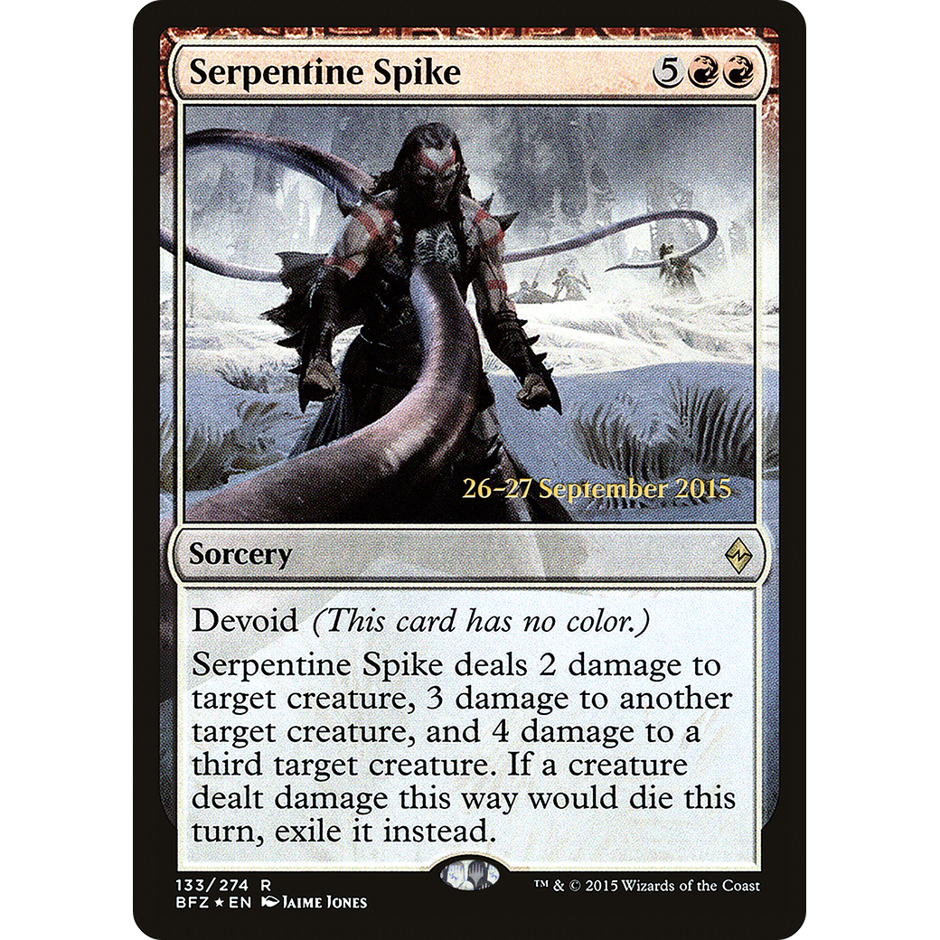 Serpentine Spike (PRE-133) - Battle for Zendikar Promos: (devoid) Foil