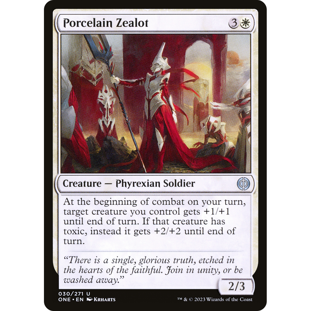 Porcelain Zealot (ONE-030) - Phyrexia: All Will Be One Foil