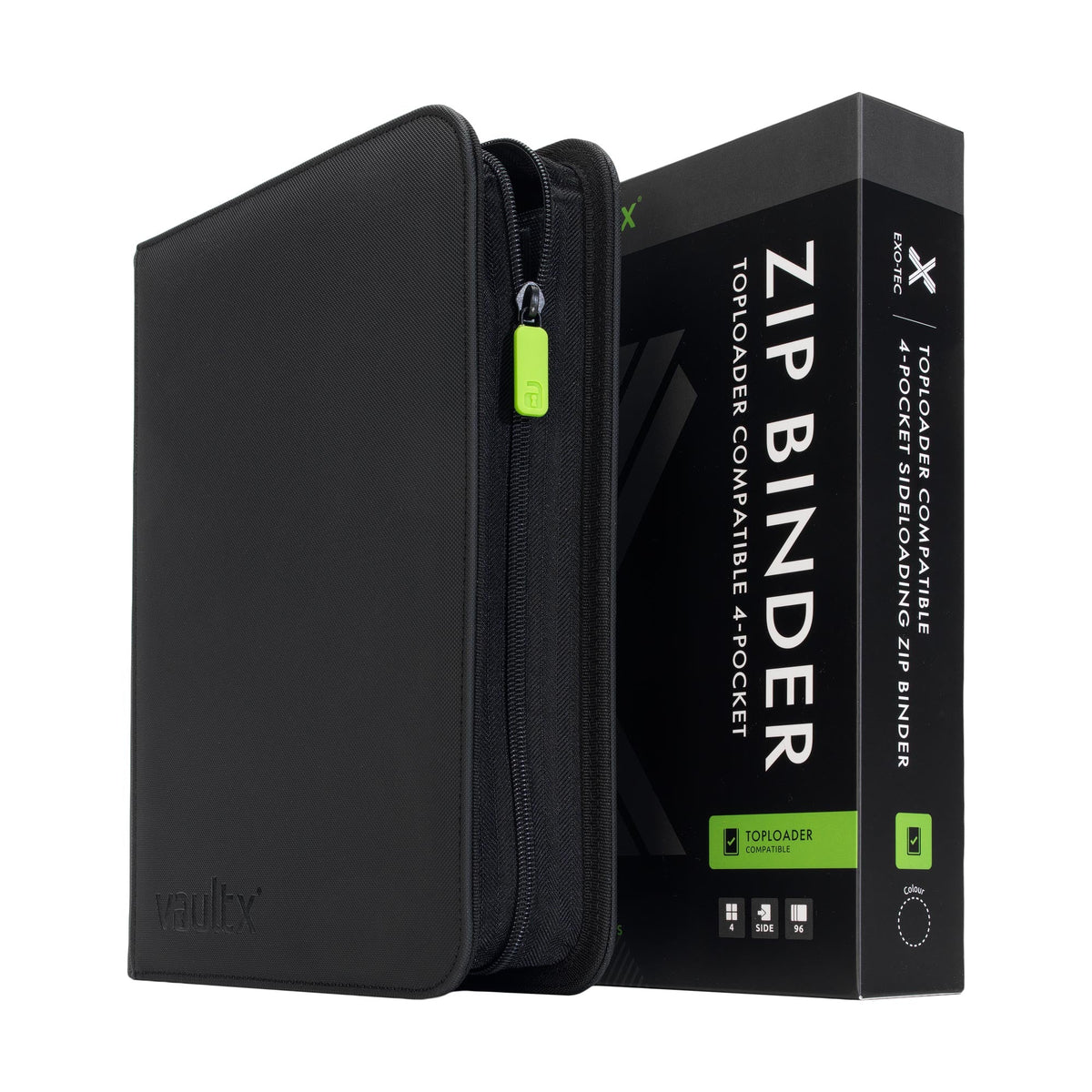Vault X 4-Pocket Exo-Tec Toploader Zip Binder Signature Black