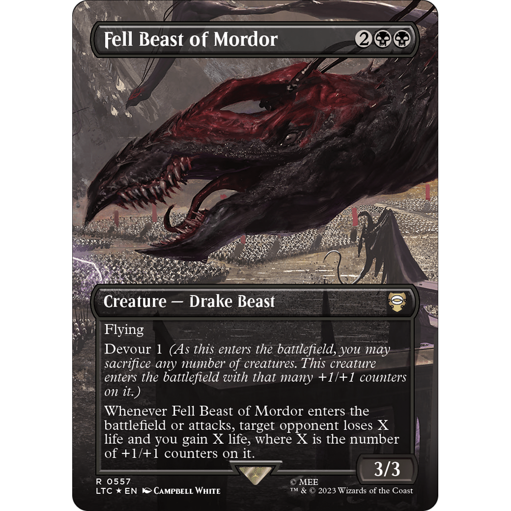 Fell Beast of Mordor (LTC-557) - Tales of Middle-earth Commander (Borderless) Foil