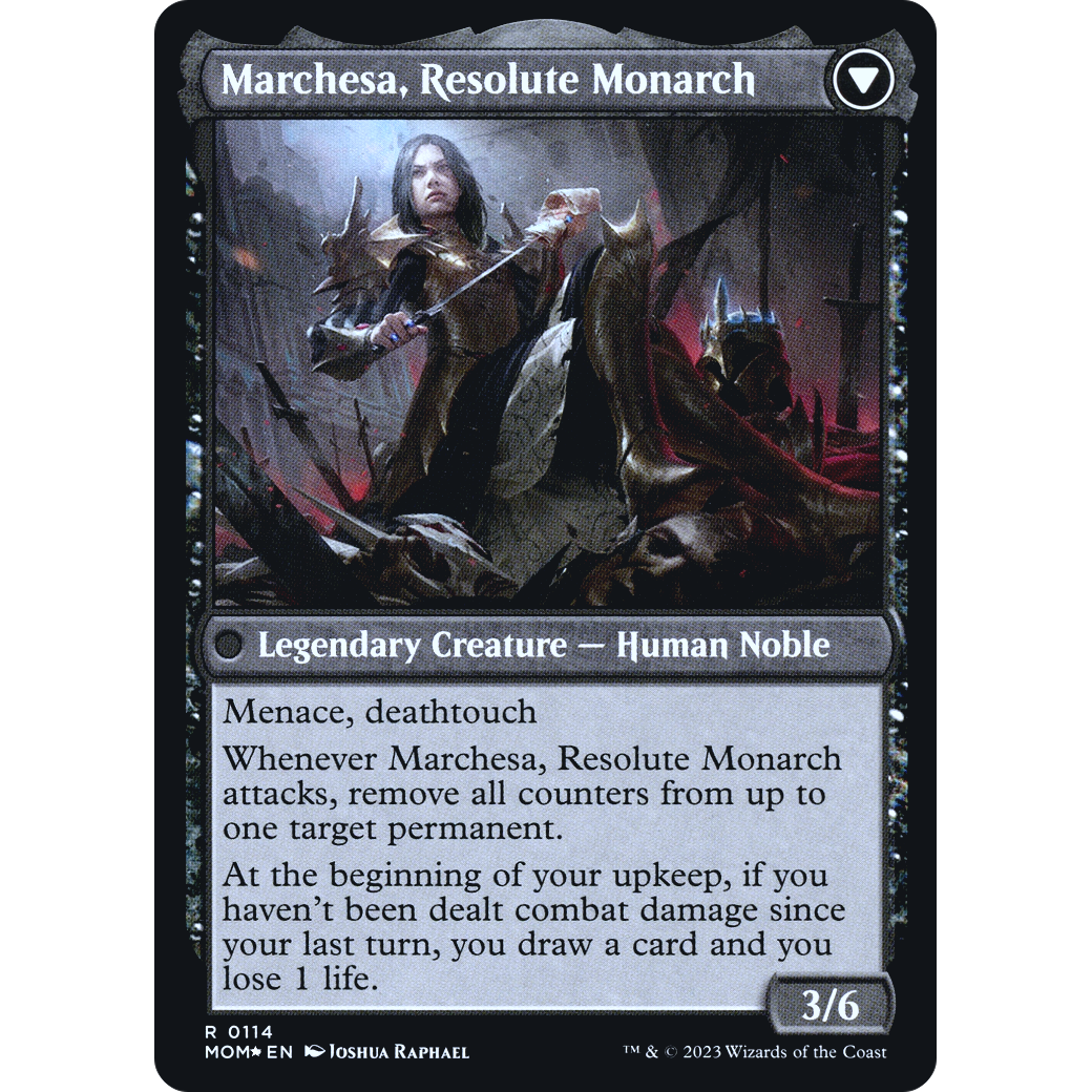Invasion of Fiora // Marchesa, Resolute Monarch (PRE-114S) - March of the Machine Promos Foil