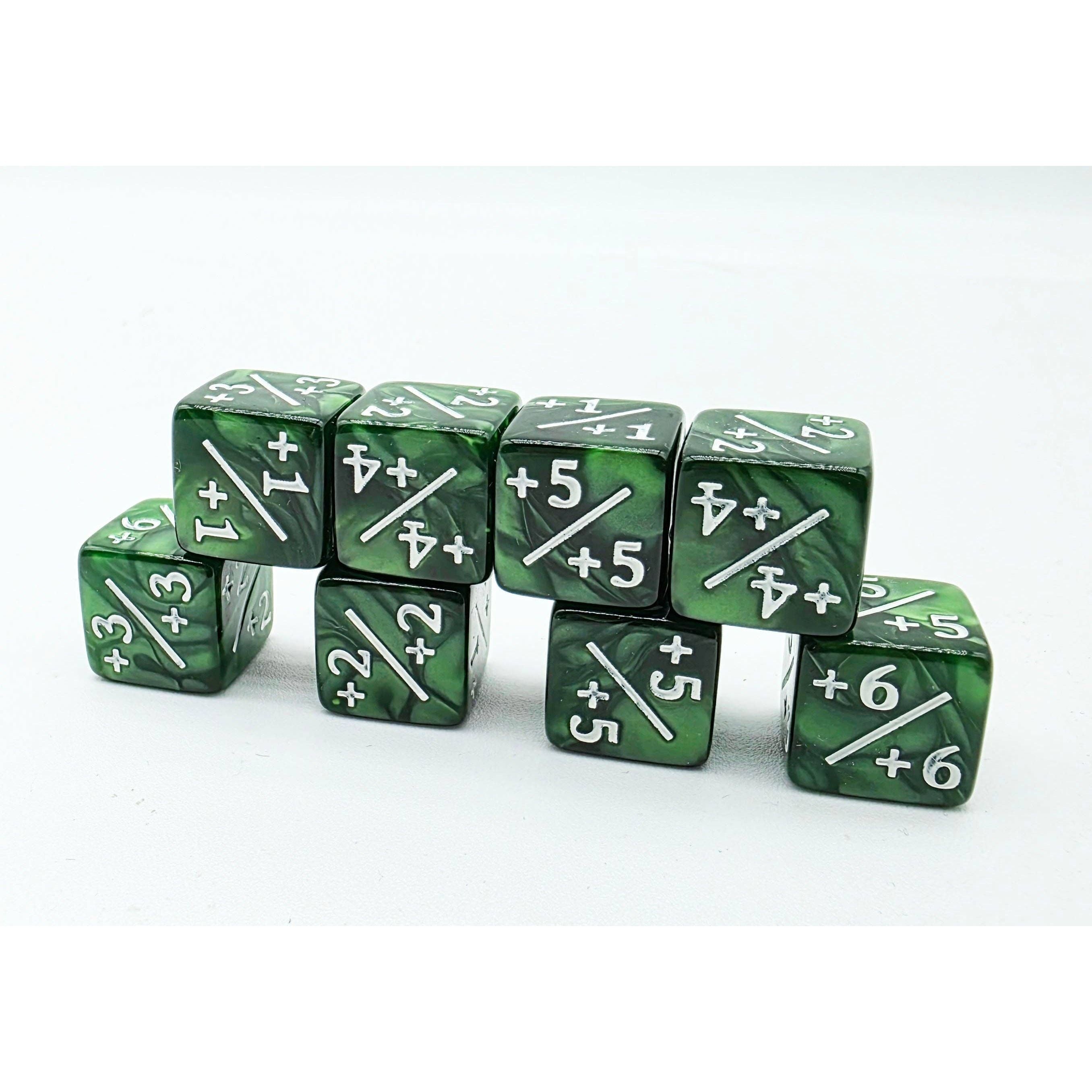 +1/+1 Pearl Green Counters for Magic - Set of 8