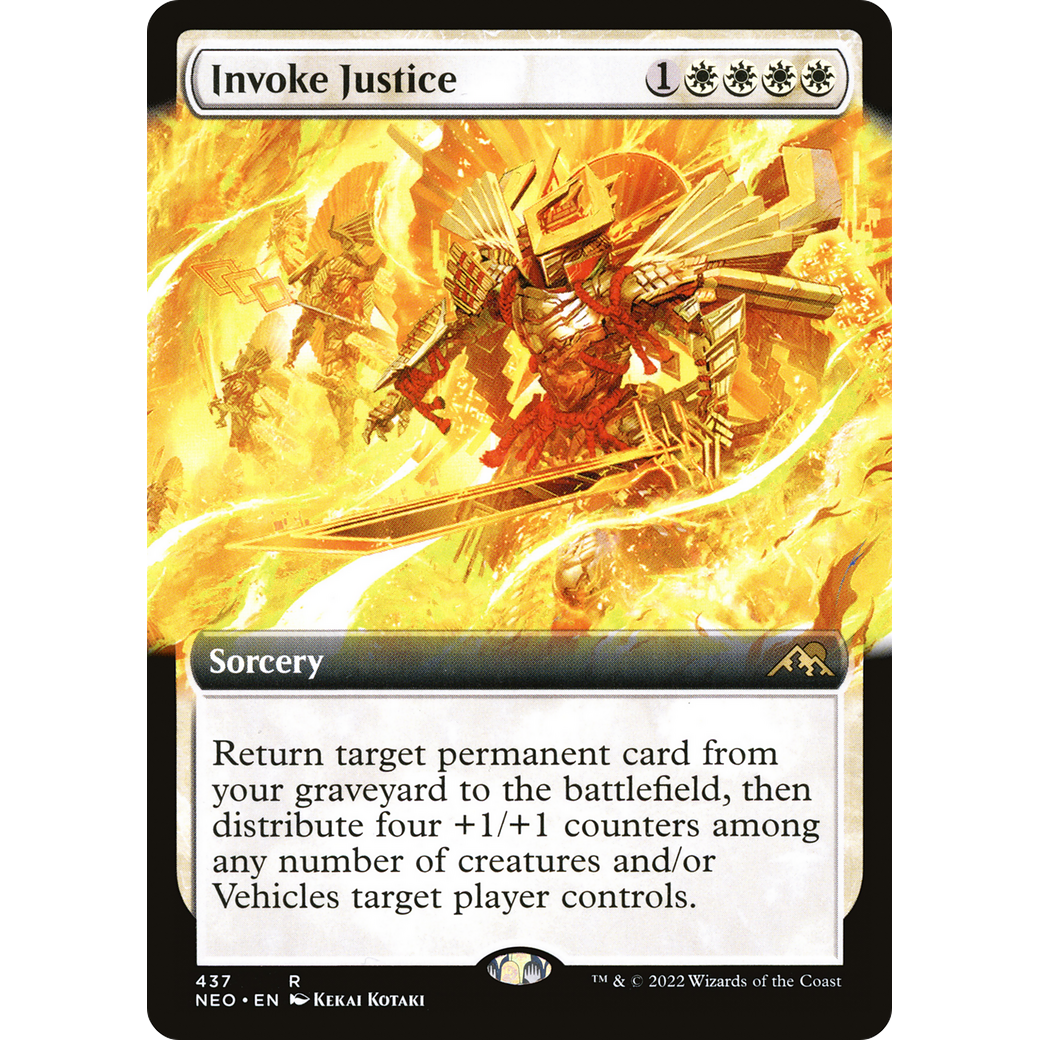 Invoke Justice (NEO-437) - Kamigawa: Neon Dynasty: (Extended Art) Foil