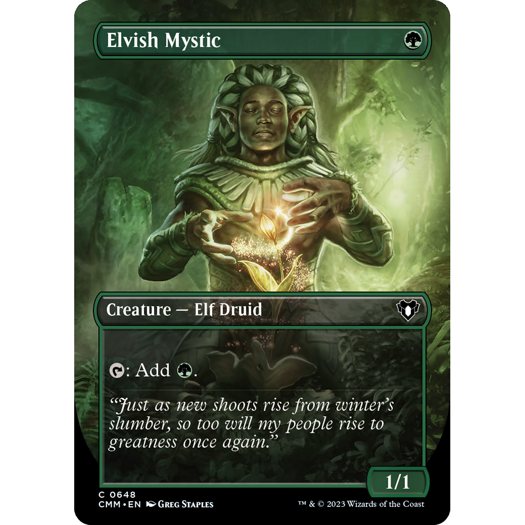 Elvish Mystic (CMM-648) - Commander Masters (Borderless) Foil