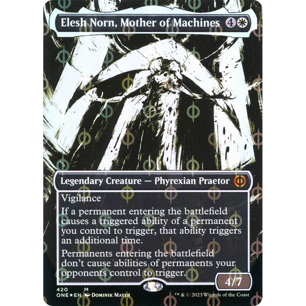 Elesh Norn, Mother of Machines (ONE-420) - Phyrexia: All Will Be One: (Showcase) (Borderless) Foil