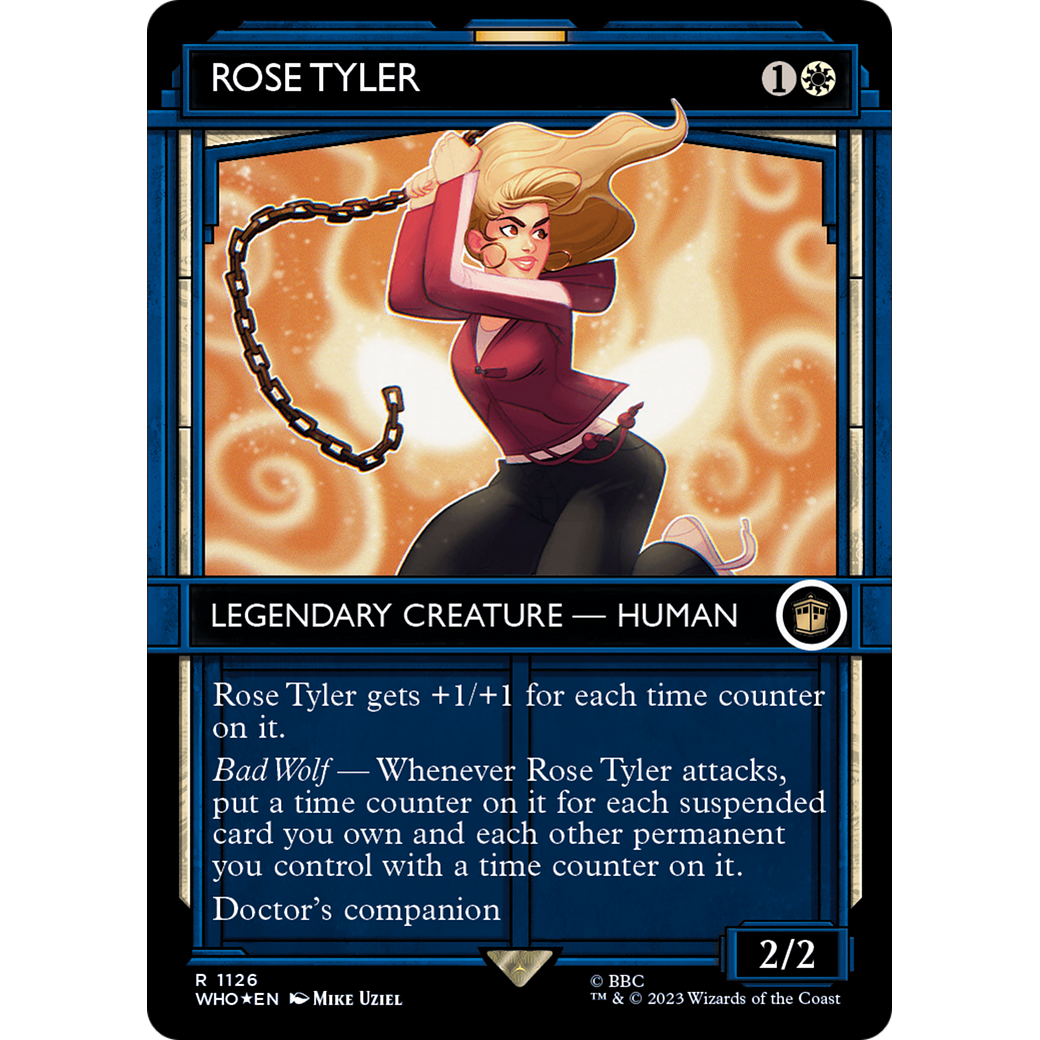 Rose Tyler (Showcase) (Surge Foil) (WHO-1126) - Doctor Who: (Showcase) (Borderless) Foil