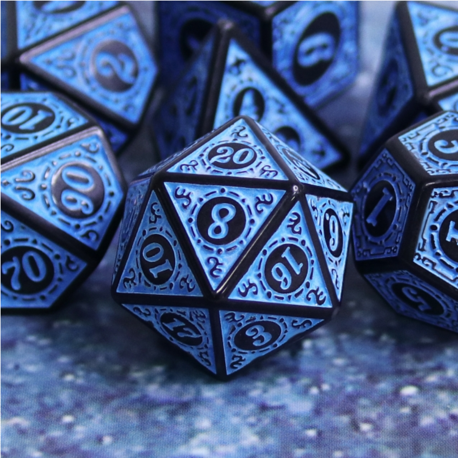 Magic Flame - Blue RPG Dice Set