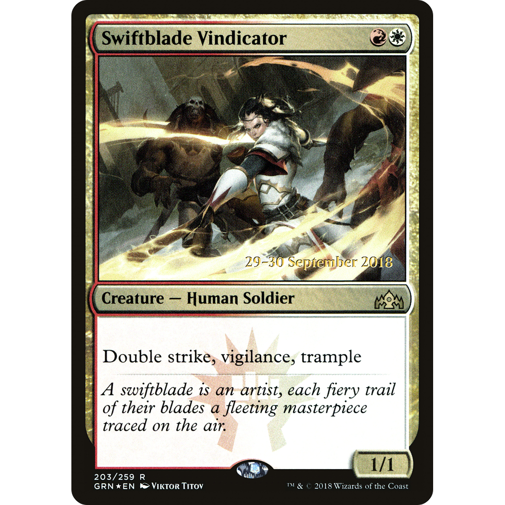 Swiftblade Vindicator (GRN) (PRE-203) - Guilds of Ravnica Promos Foil