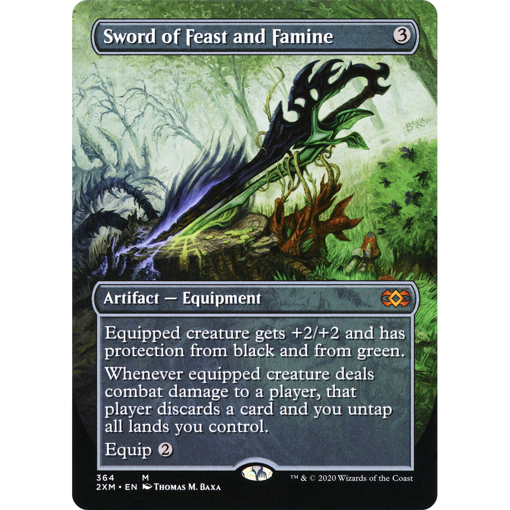 Sword of Feast and Famine (Borderless) (2XM-364) - Double Masters (Borderless)