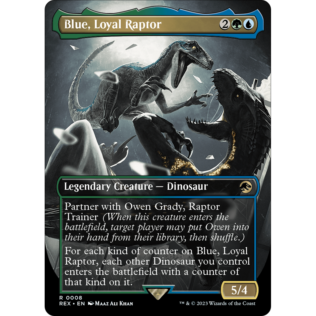 Blue, Loyal Raptor (Borderless) (REX-008) - Jurassic World Collection (Borderless)