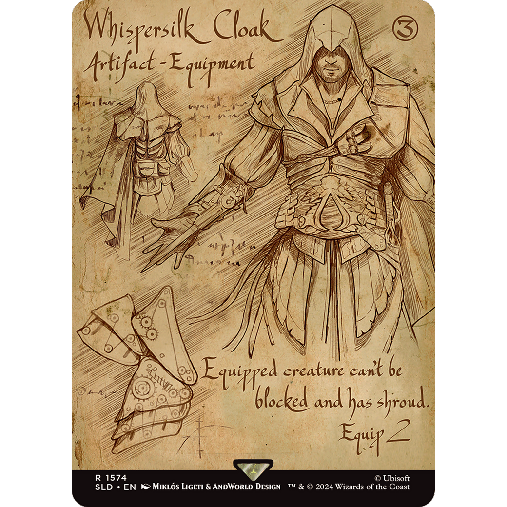 Whispersilk Cloak (SLD-1574) - Secret Lair Drop (Borderless)
