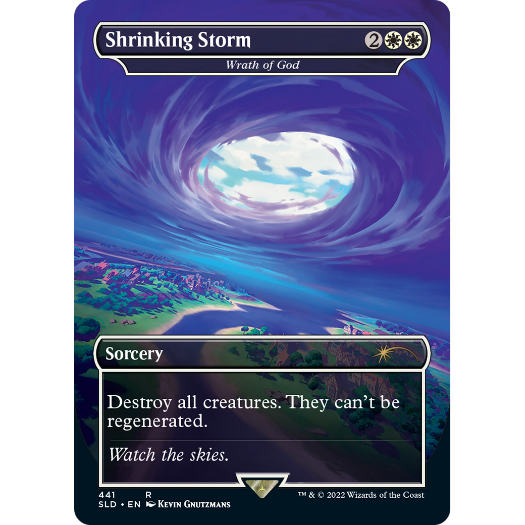 Shrinking Storm - Wrath of God (SLD-441) - Secret Lair Drop / Shrinking Storm (Borderless)