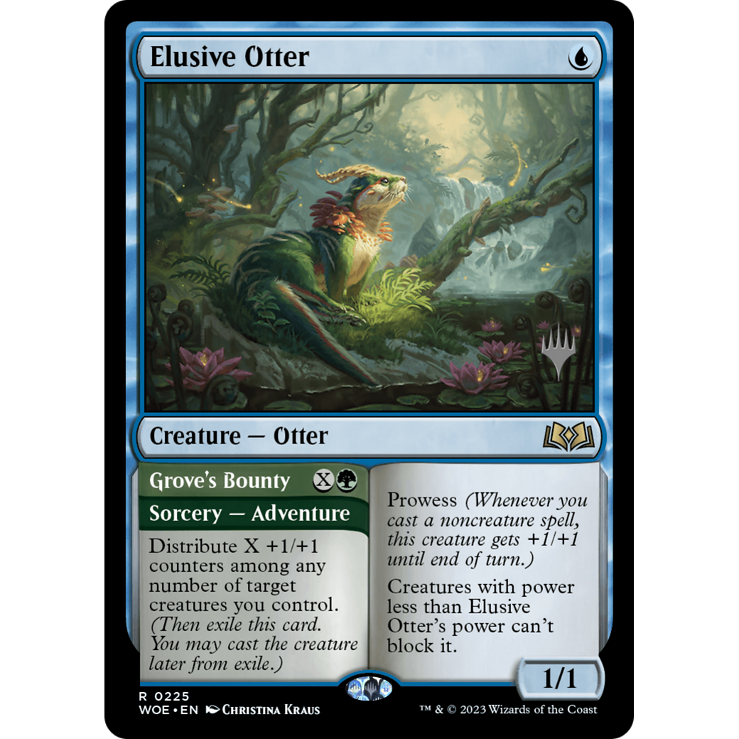 Elusive Otter // Grove's Bounty (PPWOE-225P) - Wilds of Eldraine Promos Foil