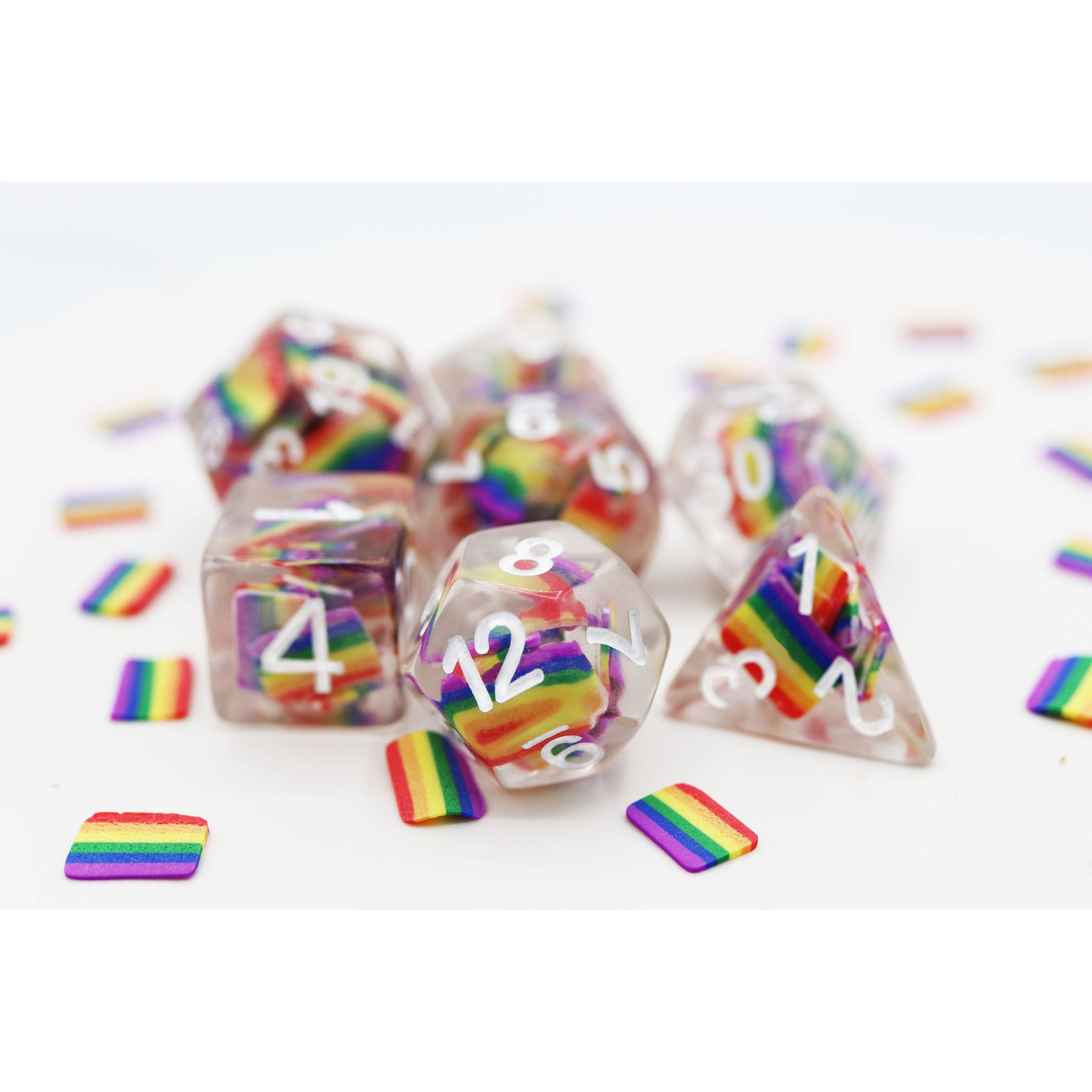 Rainbow Flag RPG Dice Set