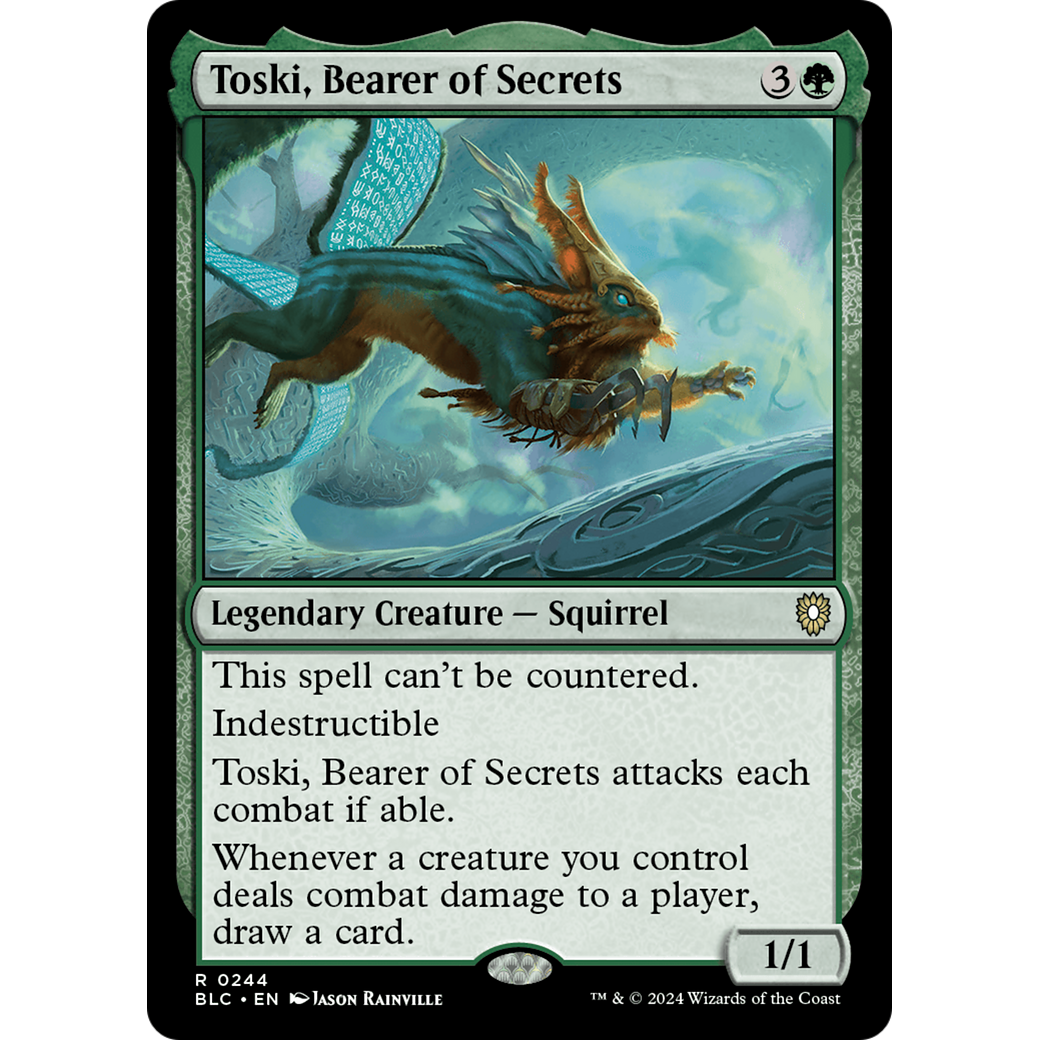 Toski, Bearer of Secrets (BLC-244) - Bloomburrow Commander
