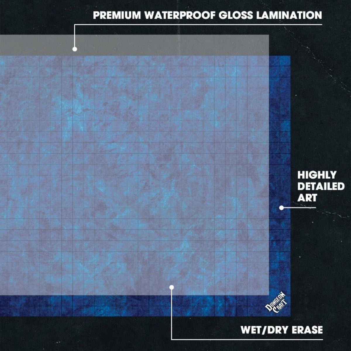 Dungeon Craft Battlemap: Ocean and Underwater - Double-Sided Dry/Wet Erase RPG Map