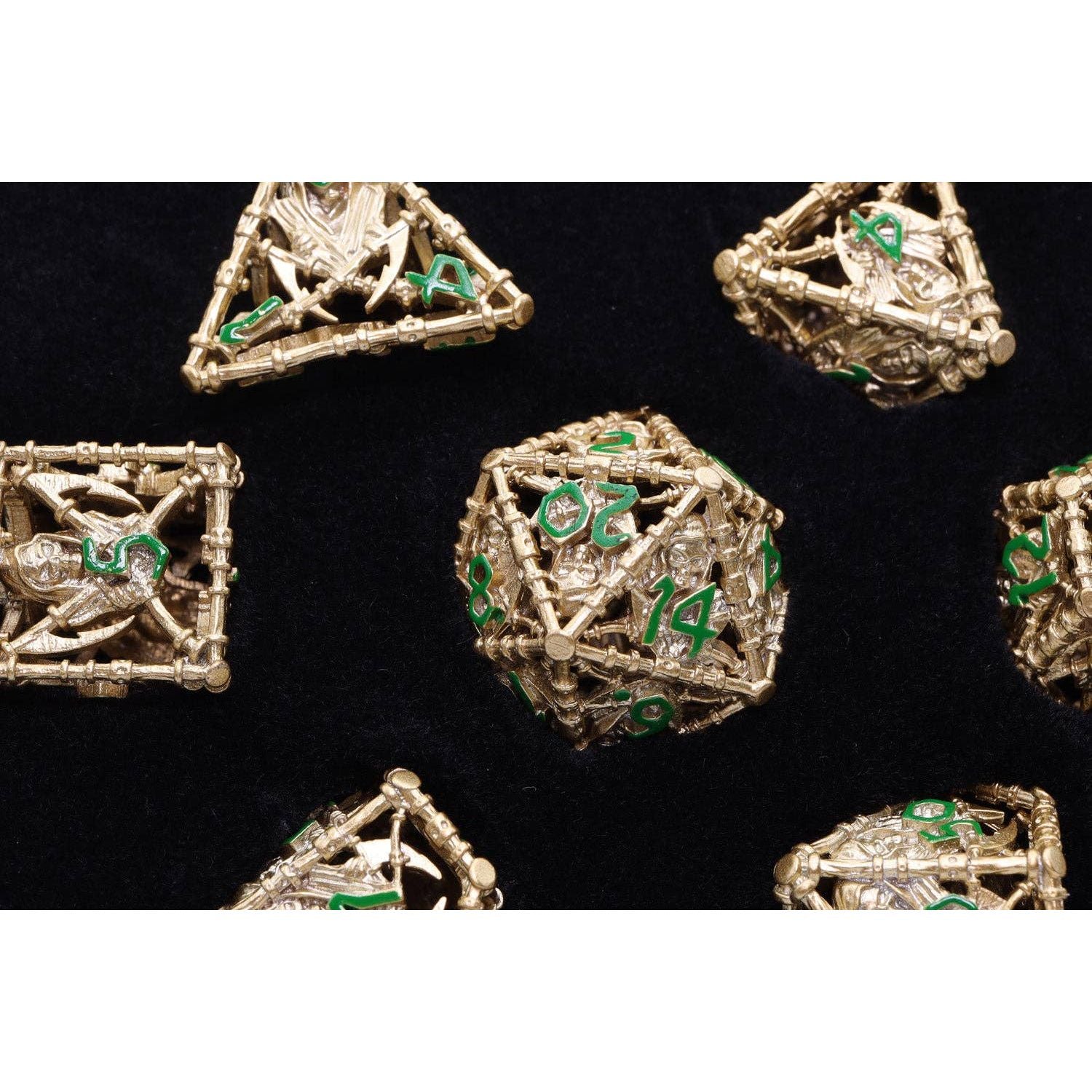Grim Scythe: Gold - Metal RPG Dice Set