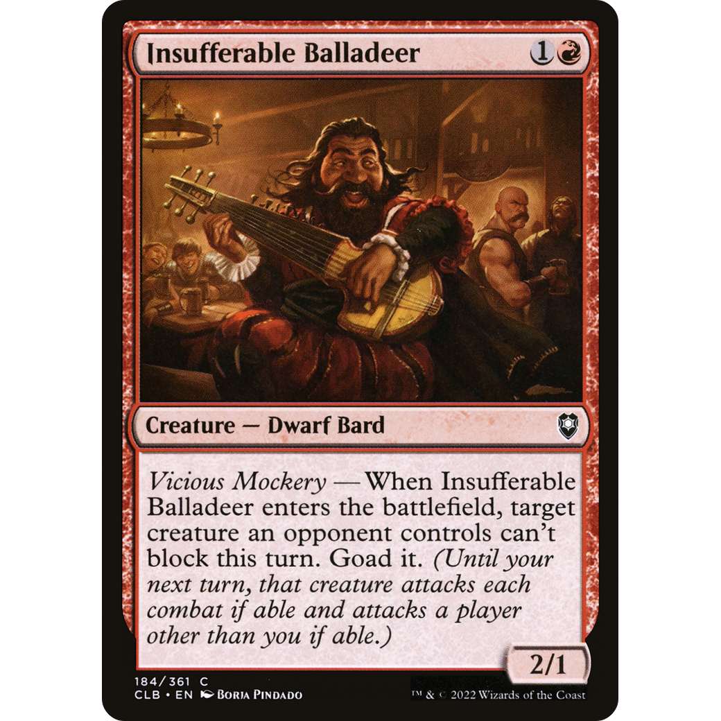 Insufferable Balladeer (CLB-184) - Commander Legends: Battle for Baldur's Gate Foil