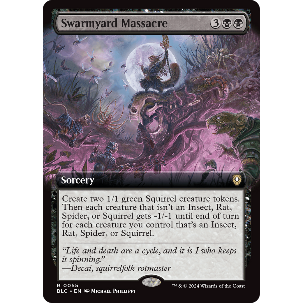 Swarmyard Massacre (BLC-055) - Bloomburrow Commander: (Extended Art)