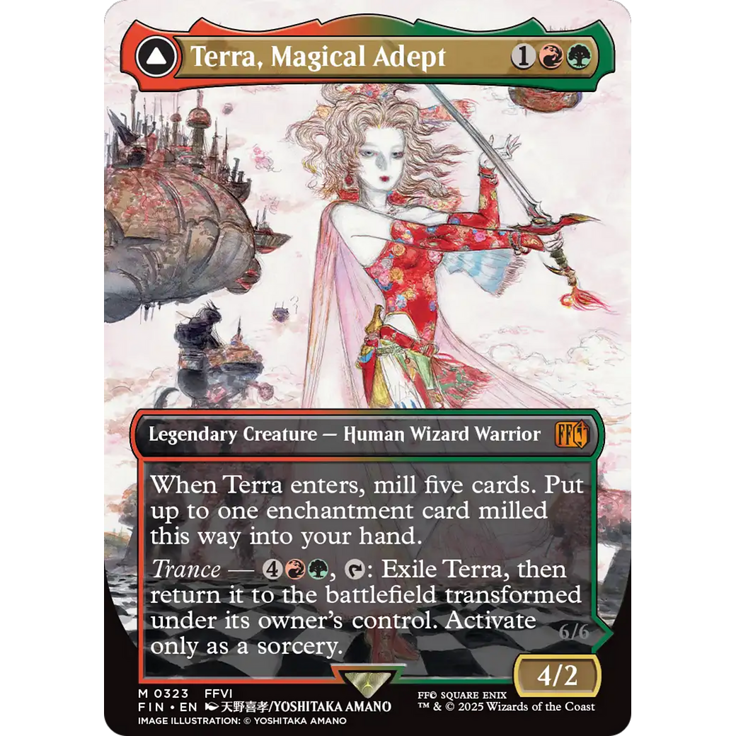 Terra, Magical Adept // Esper Terra (FIN-323) - FINAL FANTASY: (enchantment) (Borderless) Foil