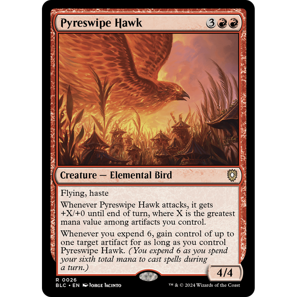 Pyreswipe Hawk (BLC-026) - Bloomburrow Commander
