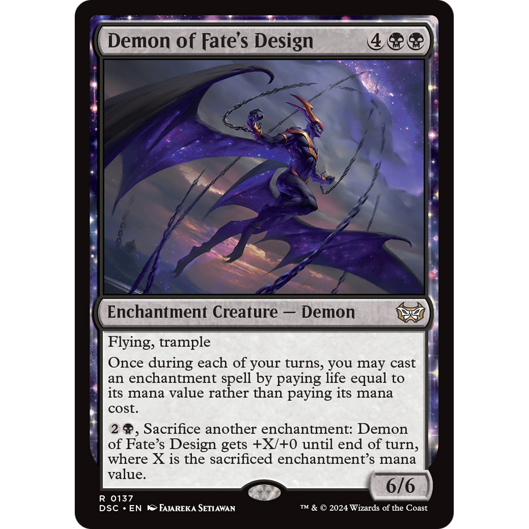 Demon of Fate's Design (DSC-137) - Duskmourn: House of Horror Commander