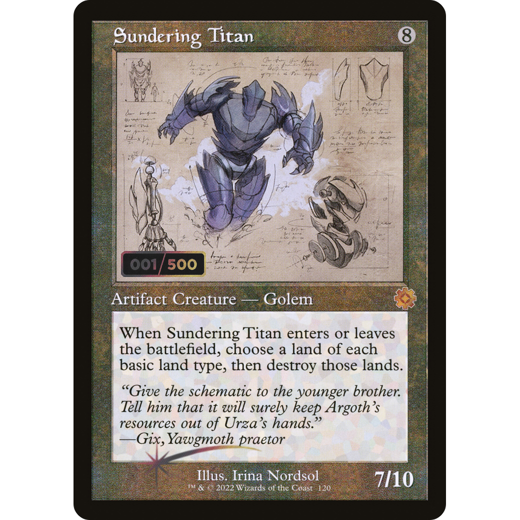 Sundering Titan (Schematic) (Serial Numbered) (BRR-120) - The Brothers' War Retro Artifacts Foil