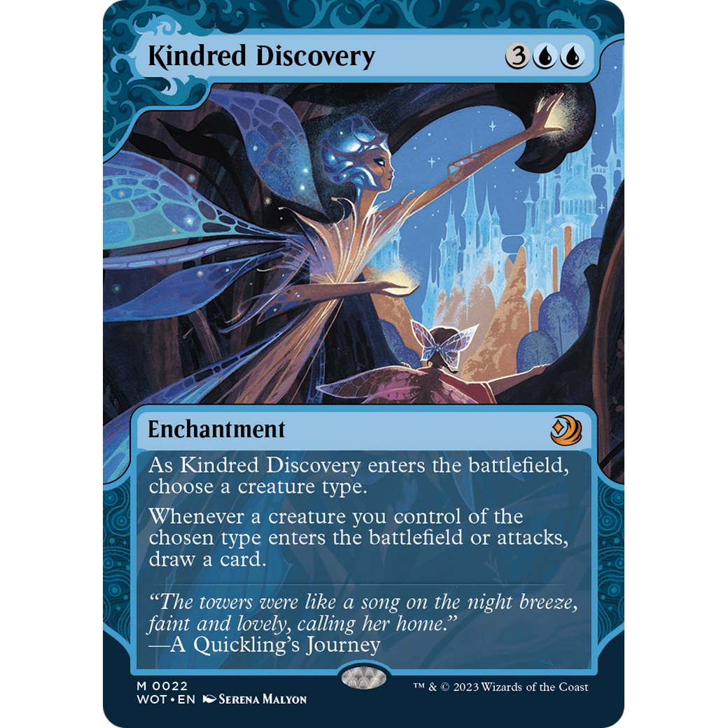 Kindred Discovery (WOT-022) - Wilds of Eldraine: Enchanting Tales: (Showcase) (Borderless) Foil