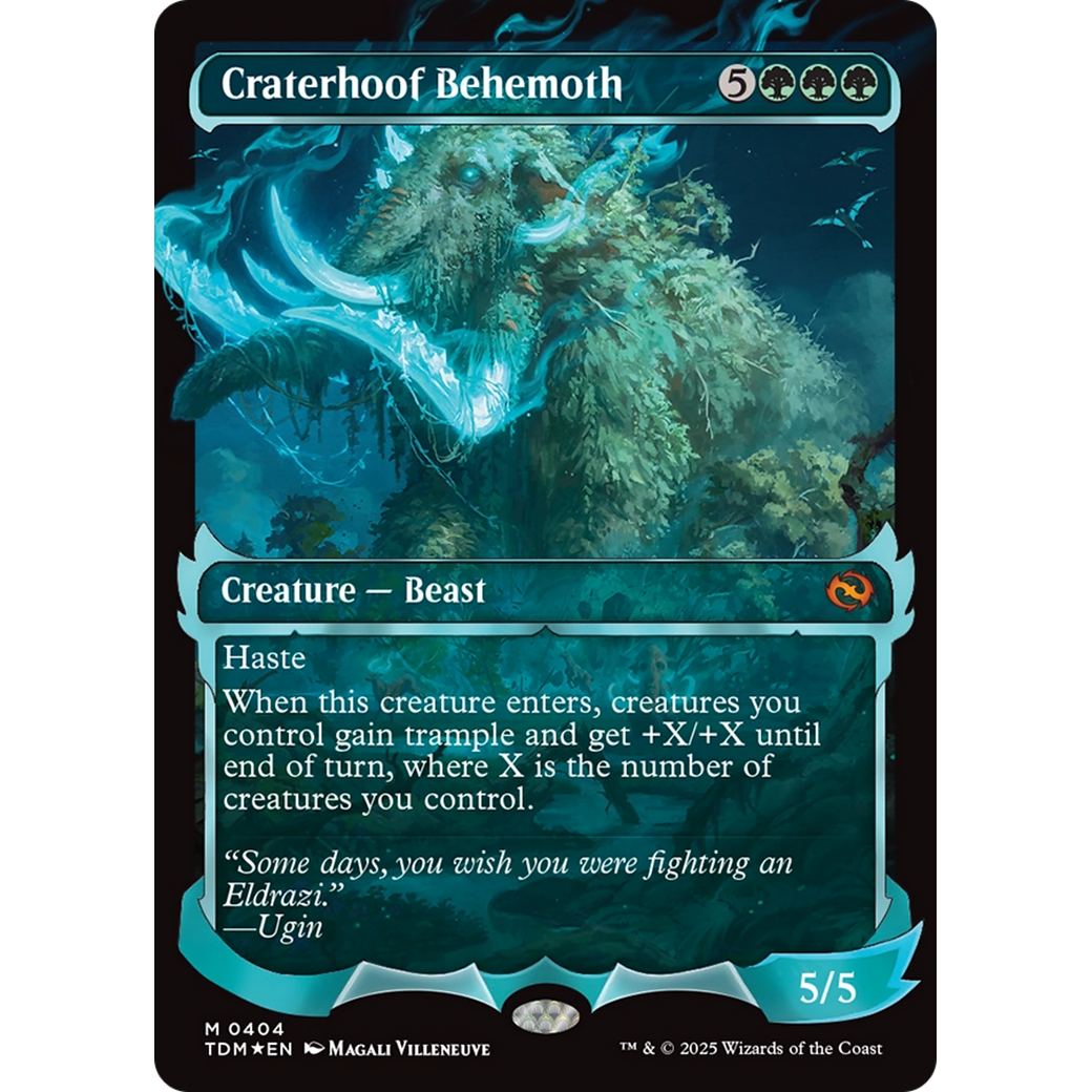 Craterhoof Behemoth (TDM-404) - Tarkir: Dragonstorm: (Showcase) (Borderless) Foil