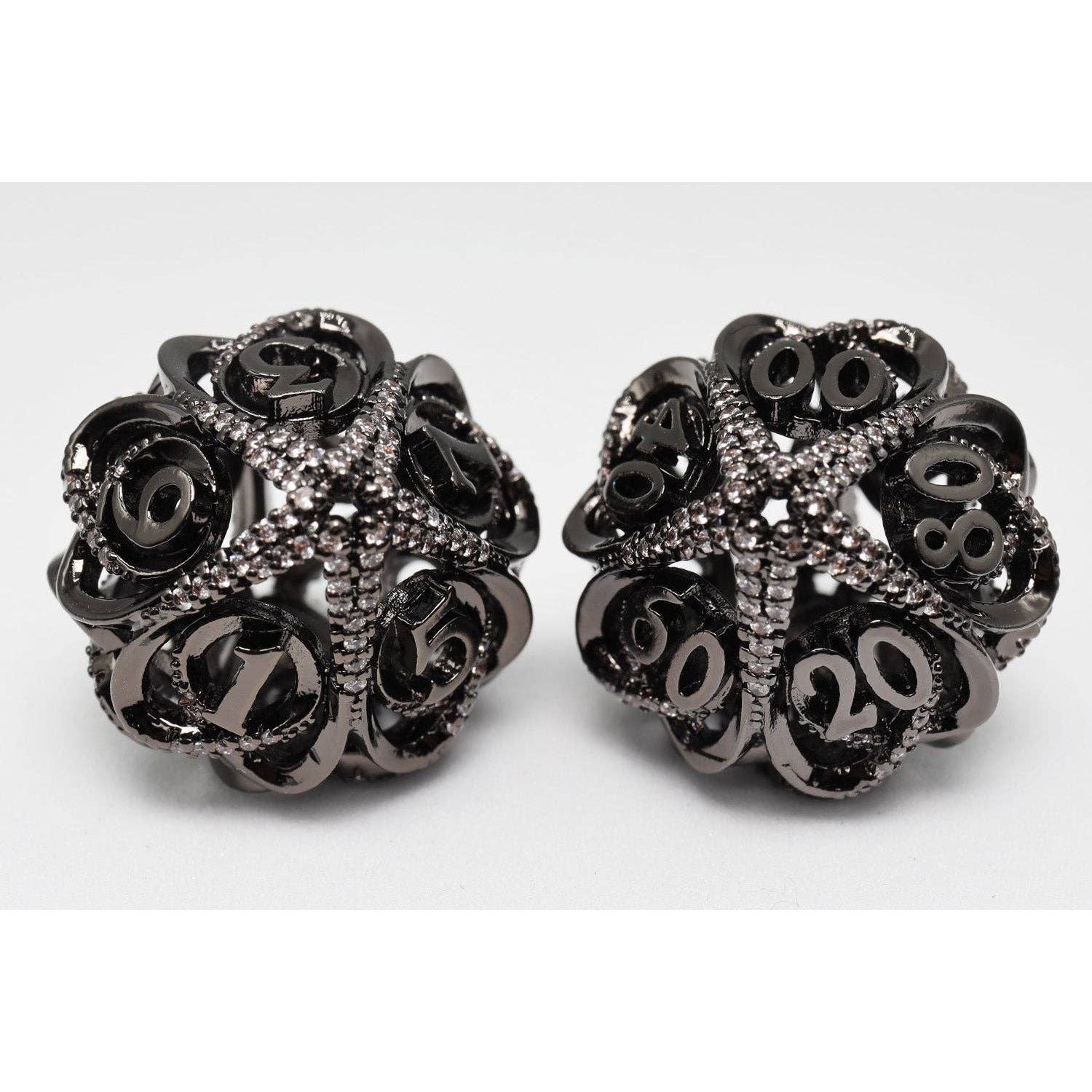 Hollow Hearts: Jeweled Midnight Metal - Metal RPG Dice Set