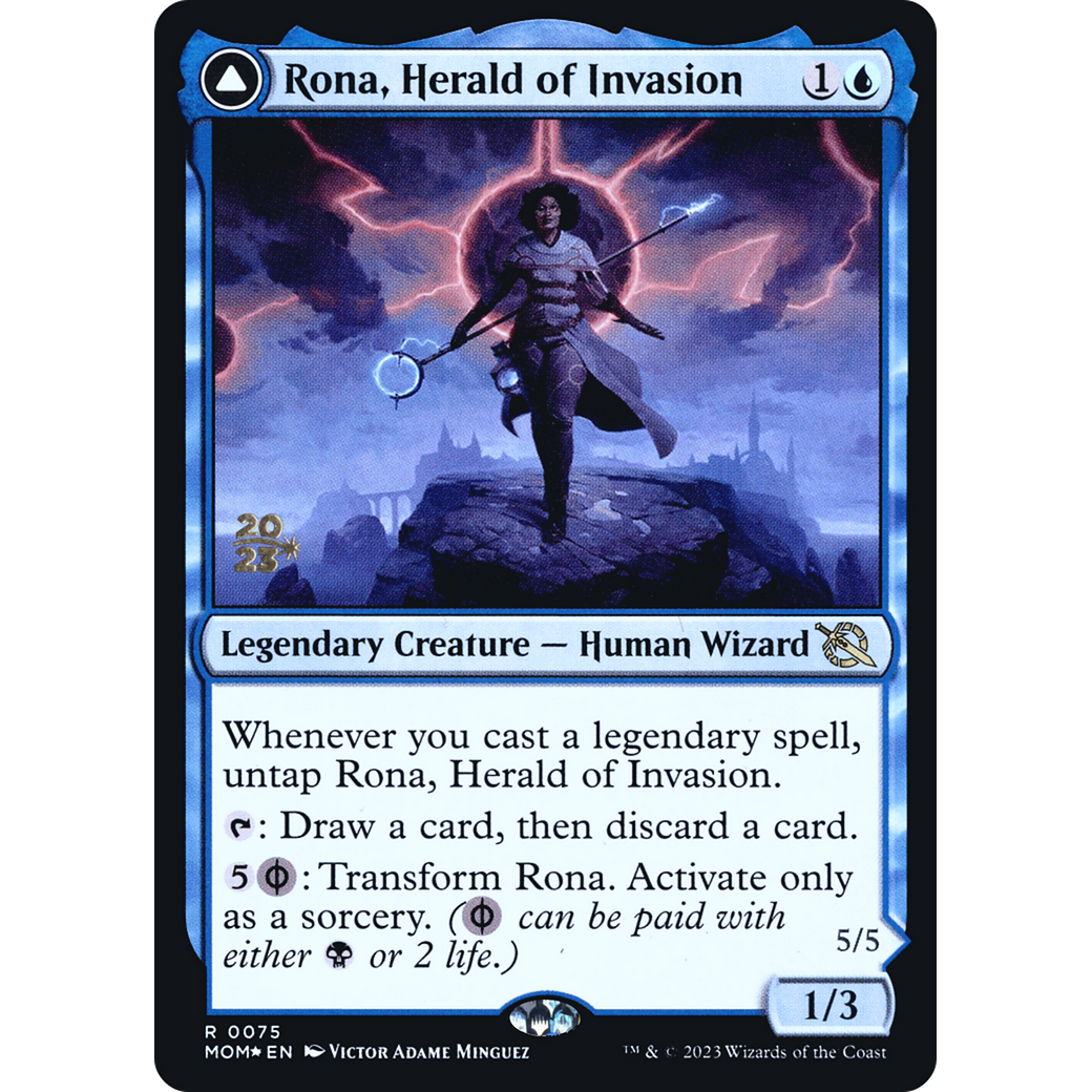 Rona, Herald of Invasion // Rona, Tolarian Obliterator (PRE-75S) - March of the Machine Promos Foil