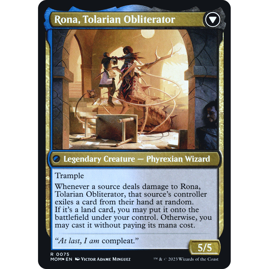 Rona, Herald of Invasion // Rona, Tolarian Obliterator (PRE-75S) - March of the Machine Promos Foil