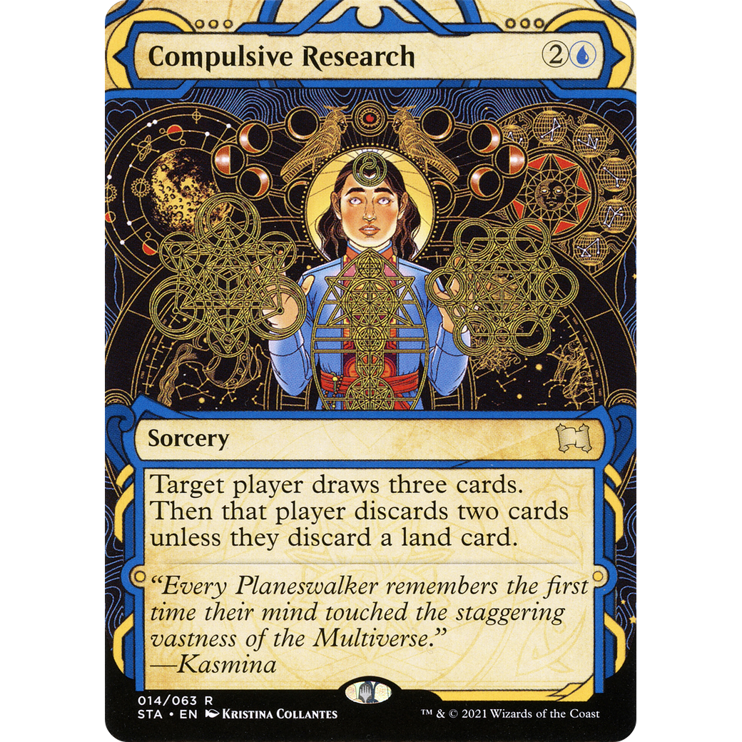 Compulsive Research (STA-014) - Strixhaven Mystical Archive: (Showcase) (Borderless) Foil