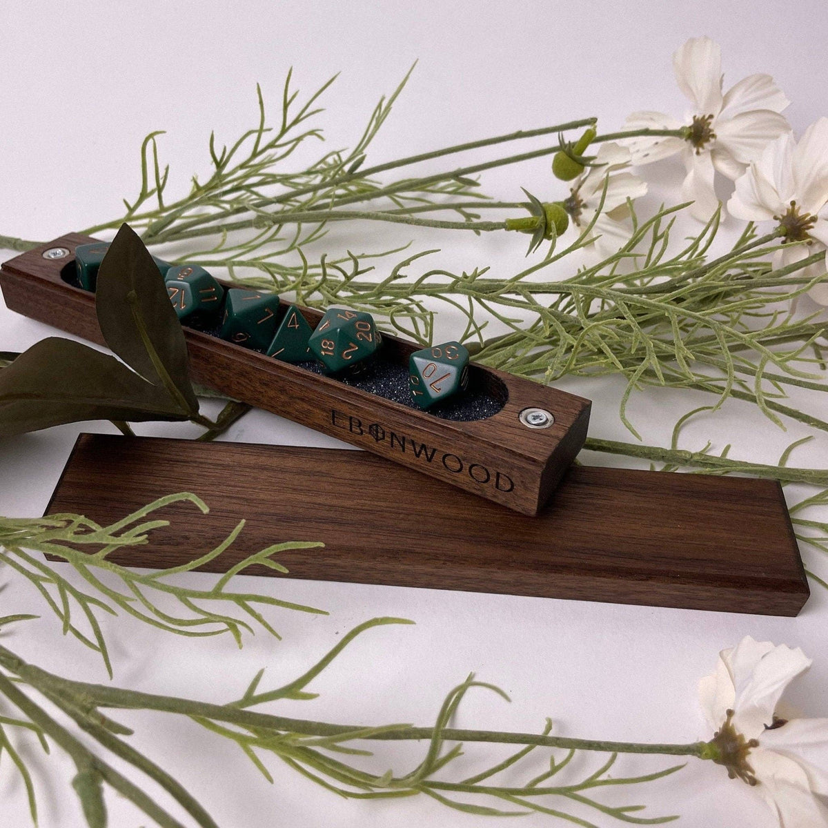 Dice Vault for D&D, Walnut Dice Box, Tabletop Gaming Storage, D20 Dice Holder, Wooden Gift: No