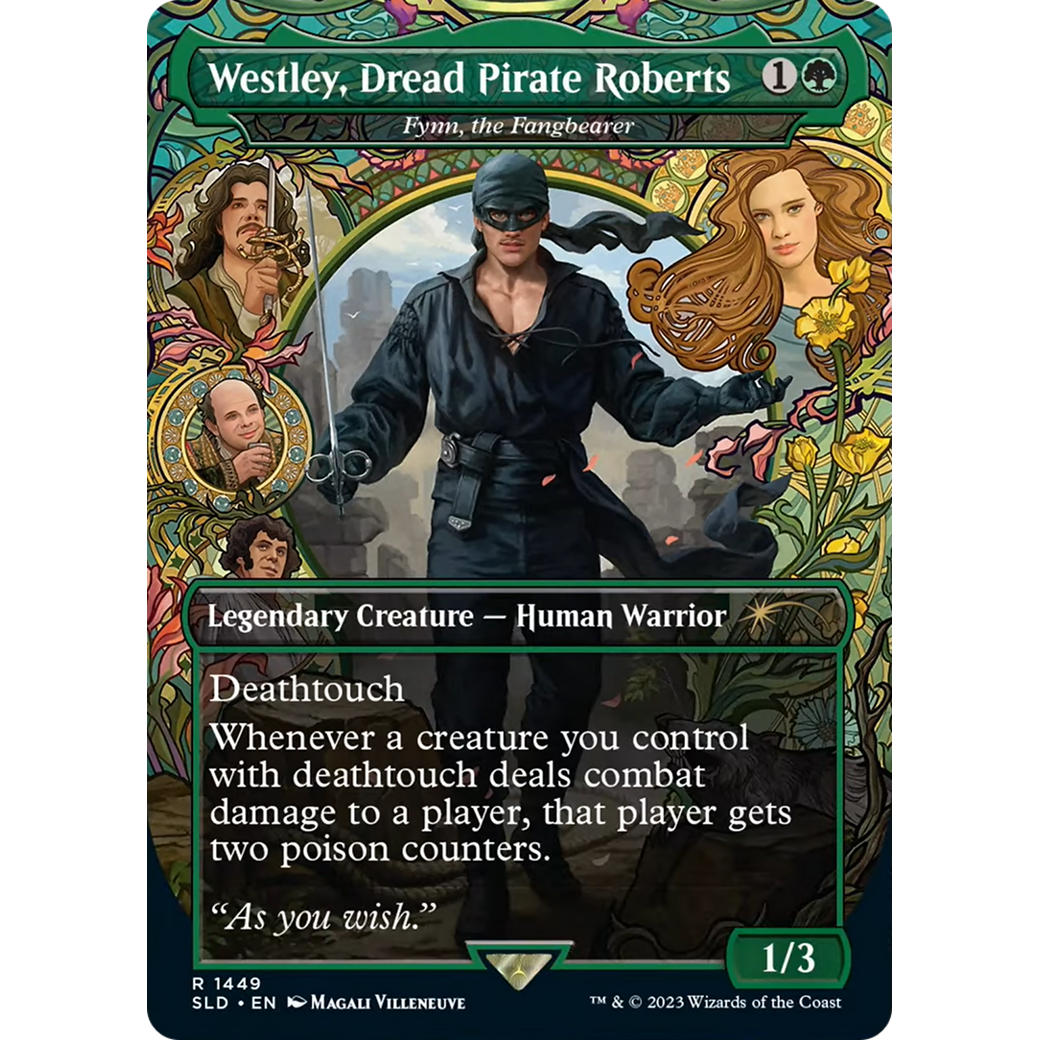 Westley, Dread Pirate Roberts - Fynn, the Fangbearer (SLD-1449) - Secret Lair Drop / Westley, Dread Pirate Roberts (Borderless) Foil