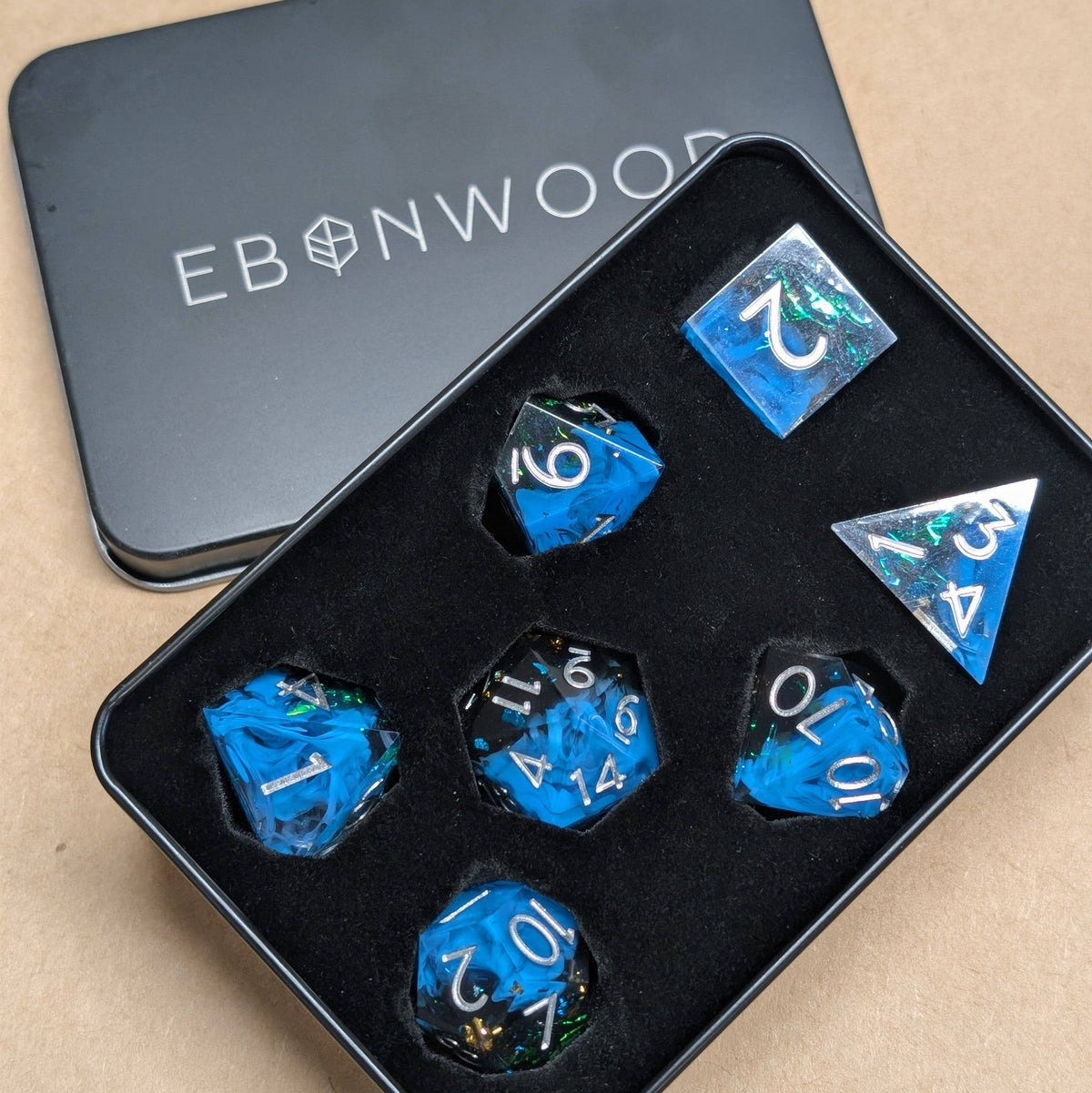 Apatite Glintcrystal - 7 Piece Polyhedral Dice Set