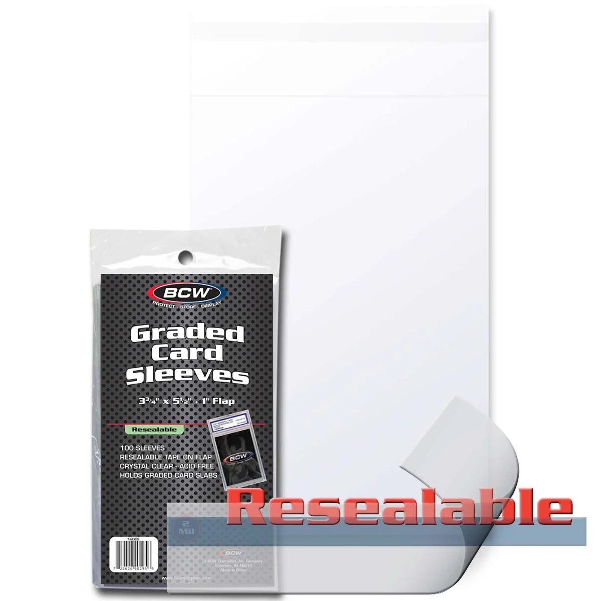 BCW 100ct Resealable Graded Card Sleeves