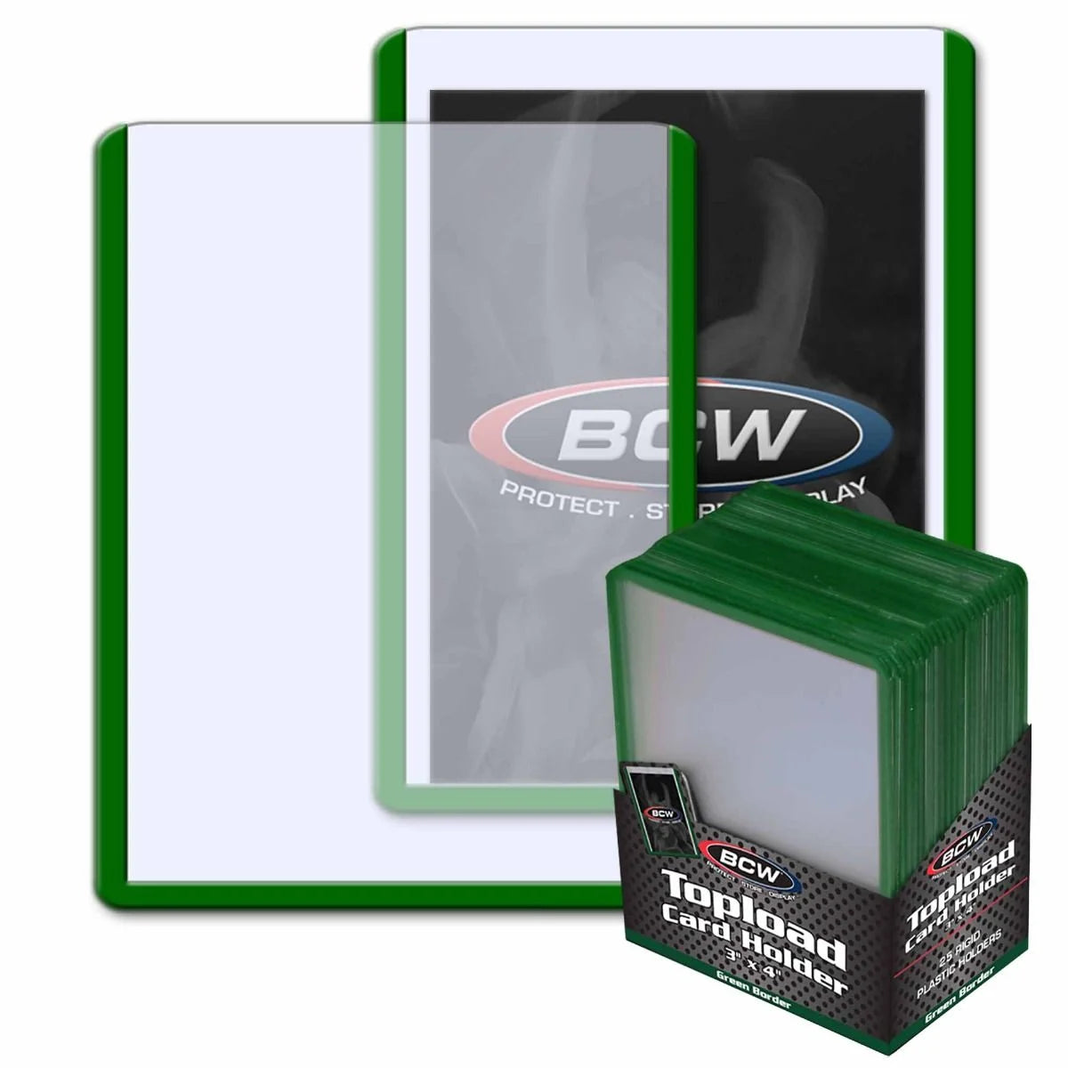BCW Toploader Card Holder - Green Border