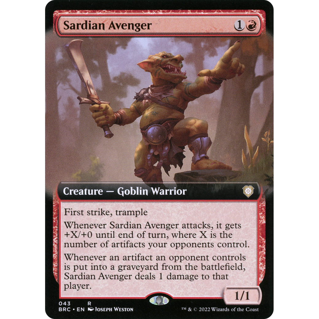 Sardian Avenger (Extended Art) (BRC-043) - The Brothers' War Commander: (Extended Art)