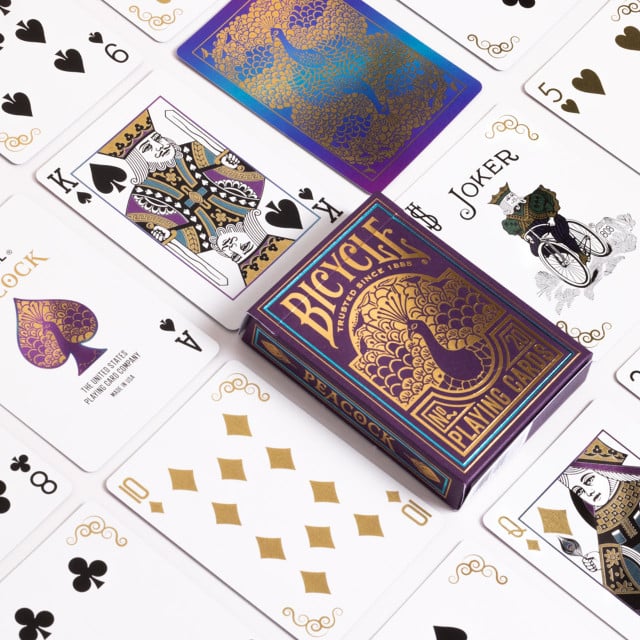 Purple Peacock Playing Cards