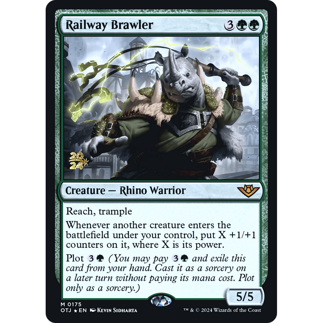 Railway Brawler (PRE-175S) - Outlaws of Thunder Junction Promos Foil
