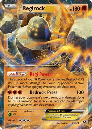 Regirock EX 43/124 - XY  Fates Collide Holofoil
