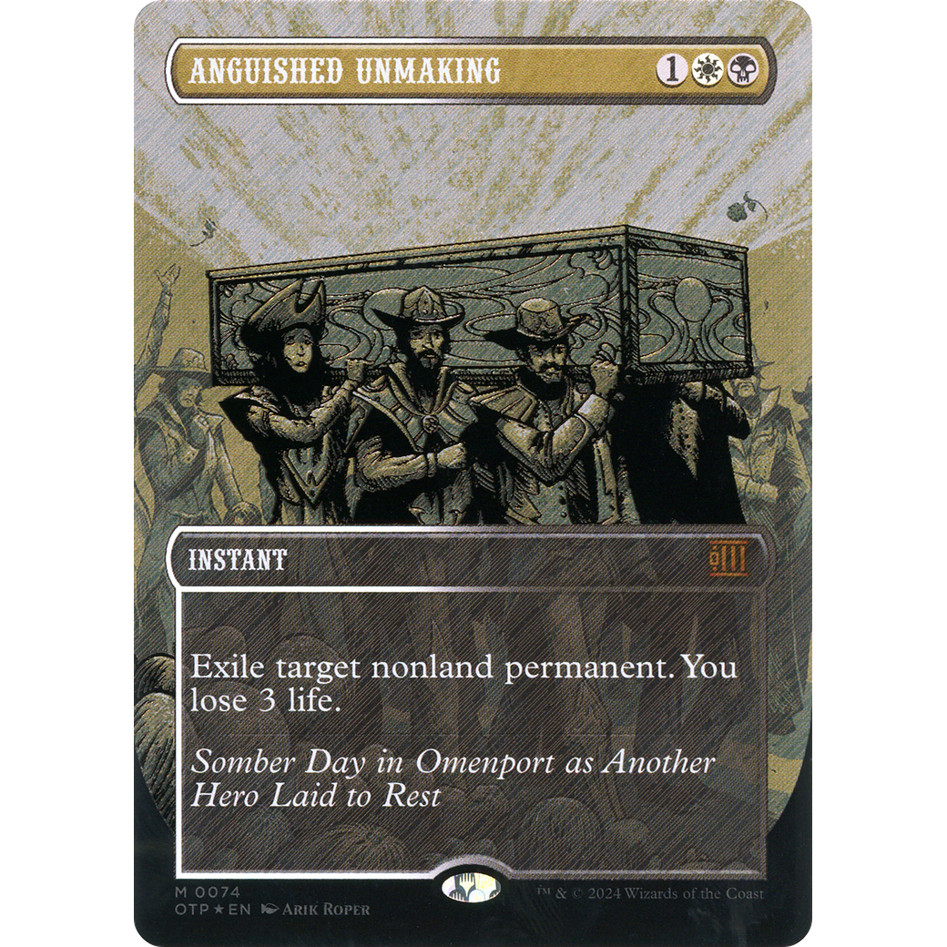 Anguished Unmaking (Textured Foil) (OTP-074) - Breaking News (Borderless) Foil