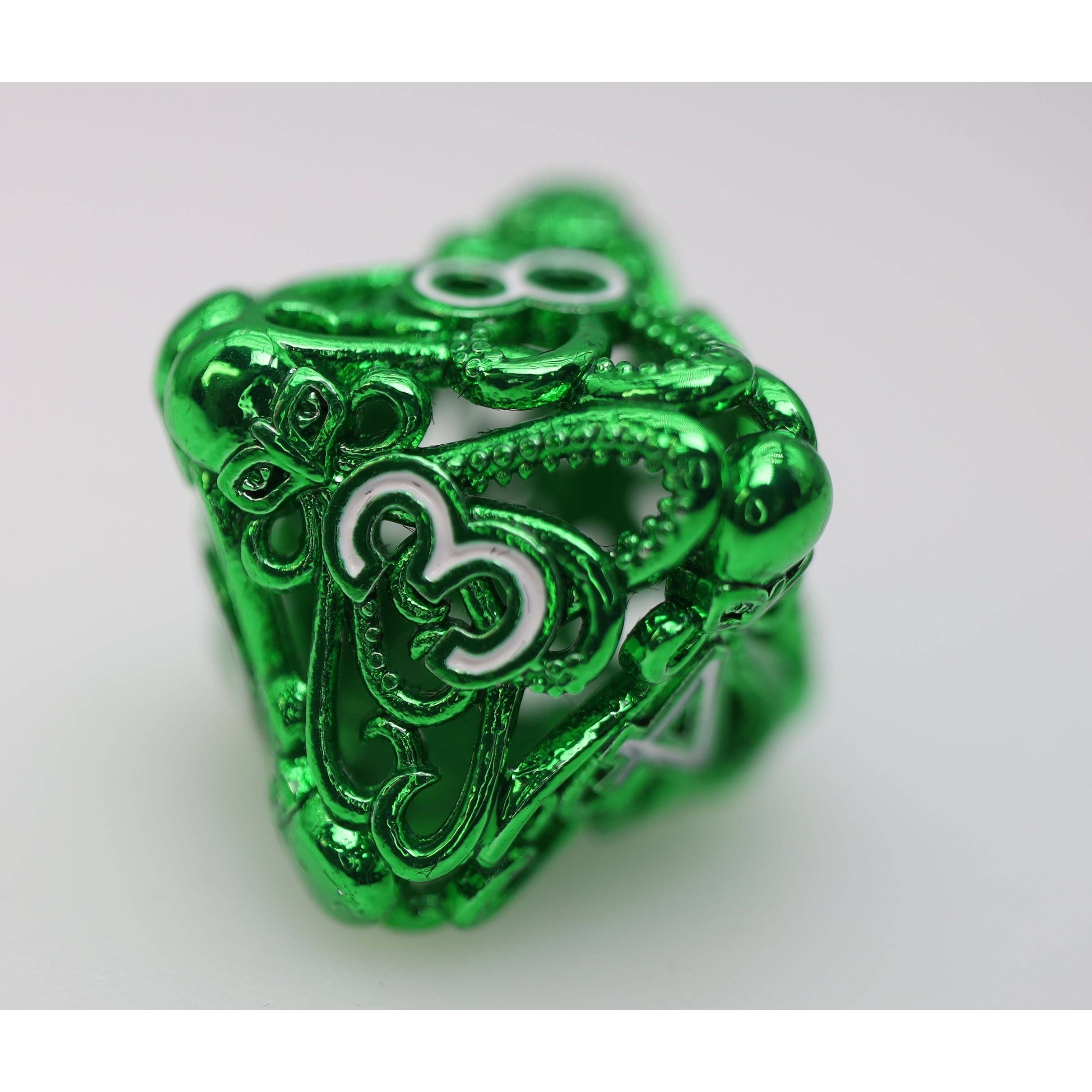 Mind Eater: Green - Hollow Metal RPG Dice Set